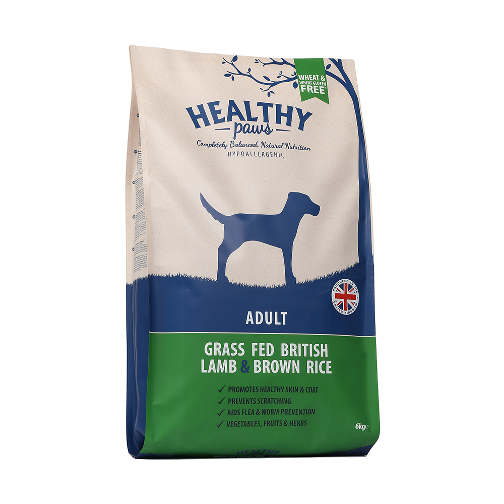 6kg Grass Fed British Lamb Brown Rice Adult Healthy Paws