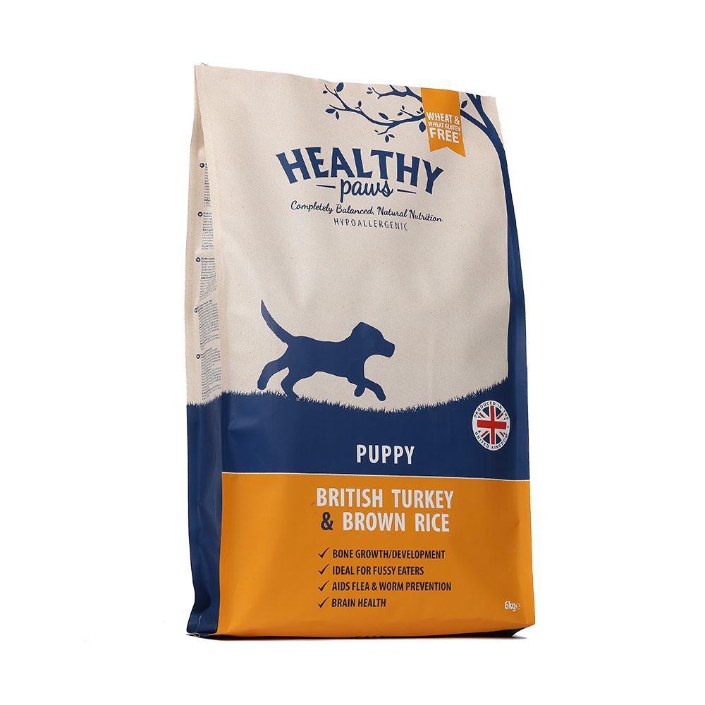 6kg British Turkey Brown Rice Puppy Healthy Paws